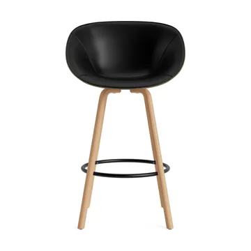 Mat Bar Armchair Armlehnstuhl mit Vorderpolsterung, 75 cm - Ultra 41599-seaweed-beech-black steel - Normann Copenhagen