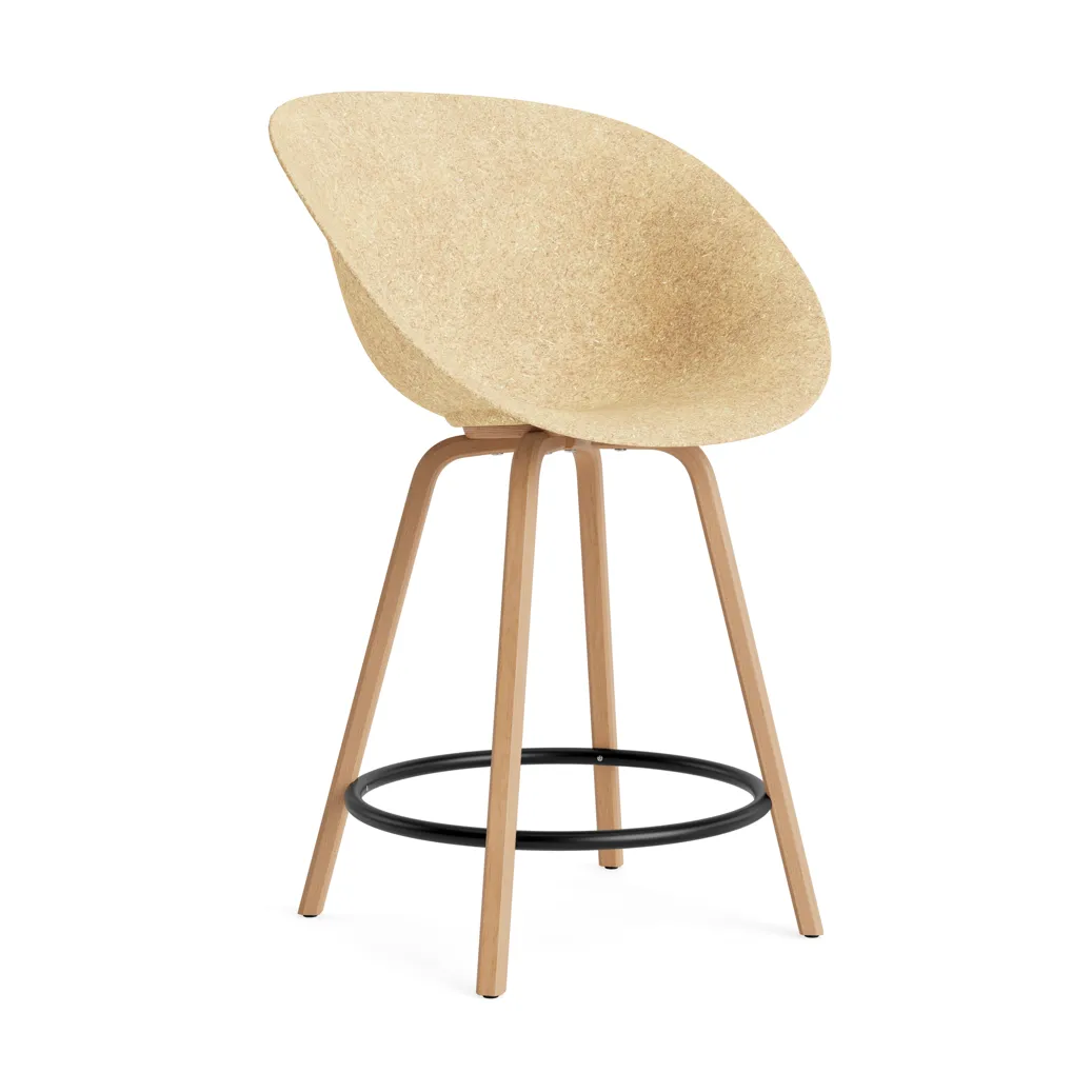 Mat Bar Armchair Barhocker 65 cm, Hemp-beech-black steel Normann Copenhagen