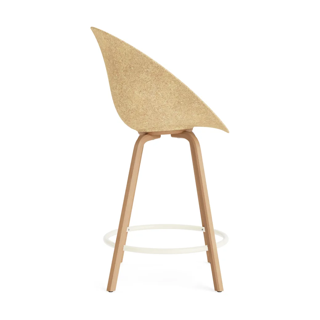 Mat Bar Armchair Barhocker 65 cm, Hemp-beech-cream steel Normann Copenhagen