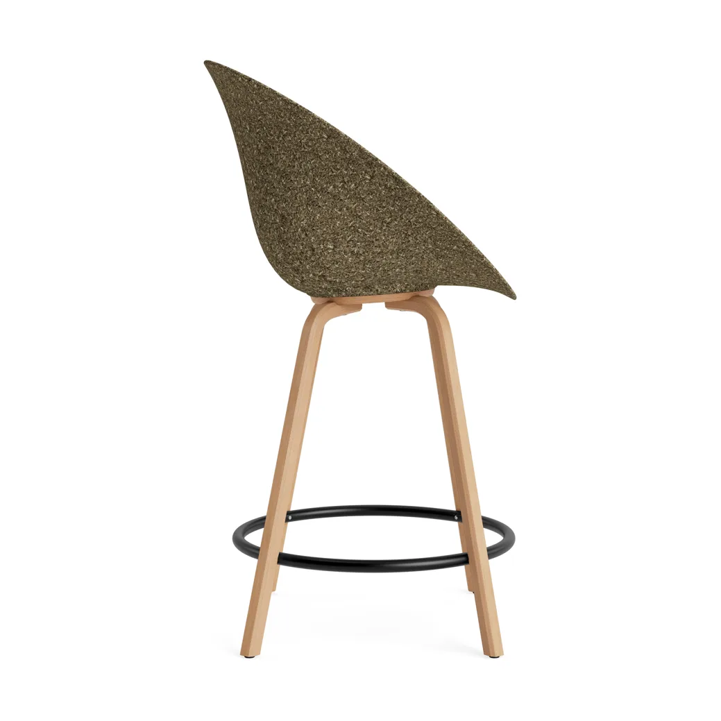 Mat Bar Armchair Barhocker 65 cm, Seaweed-beech-black steel Normann Copenhagen