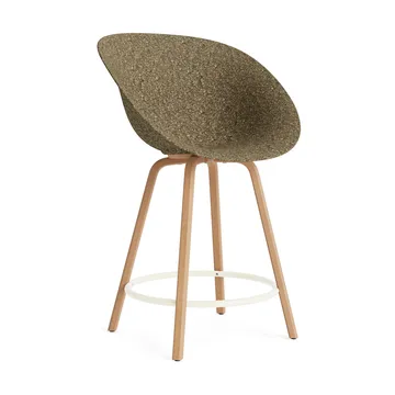 Mat Bar Armchair Barhocker 65 cm - Seaweed-beech-cream steel - Normann Copenhagen