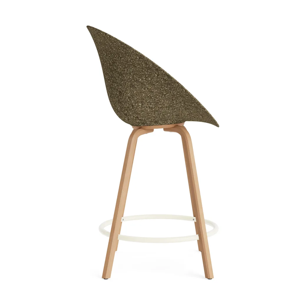 Mat Bar Armchair Barhocker 65 cm, Seaweed-beech-cream steel Normann Copenhagen