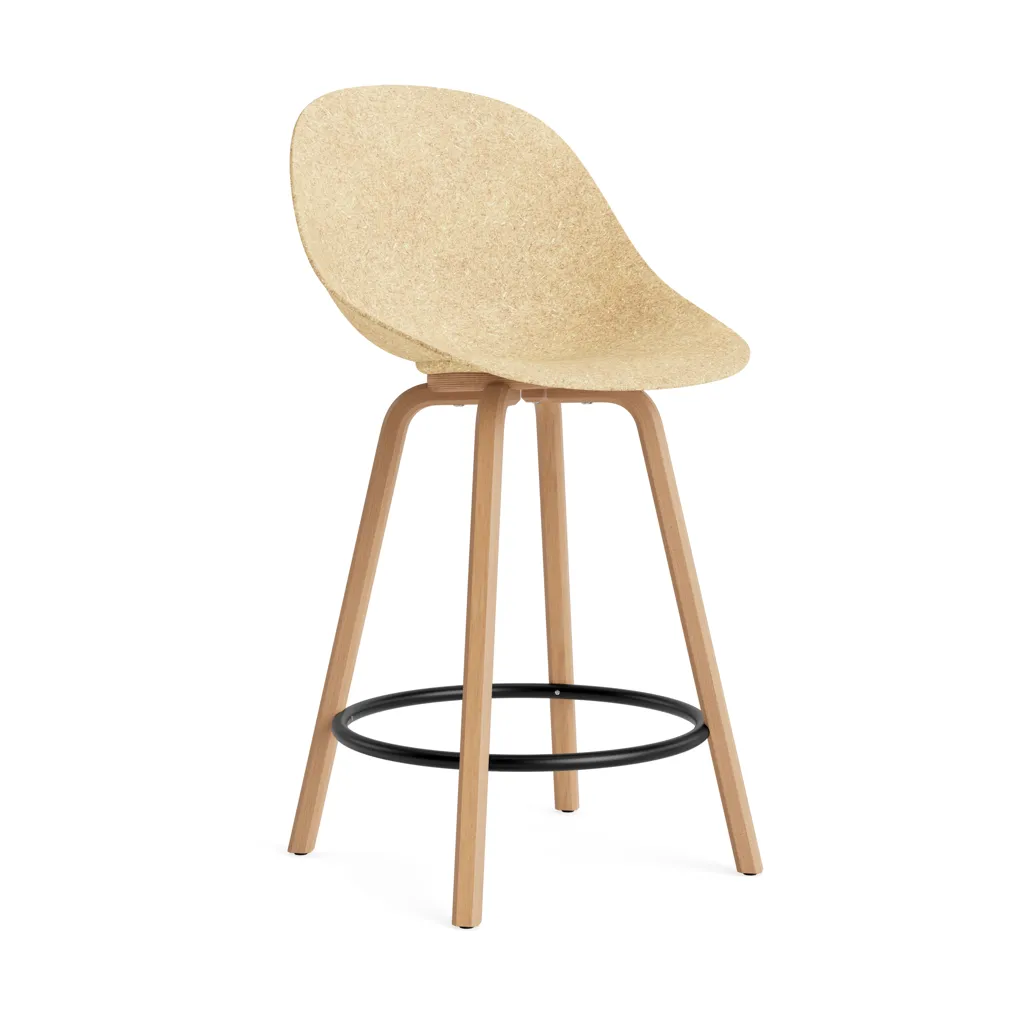 Mat Bar Chair Barhocker 65 cm, Hemp-beech-black steel Normann Copenhagen