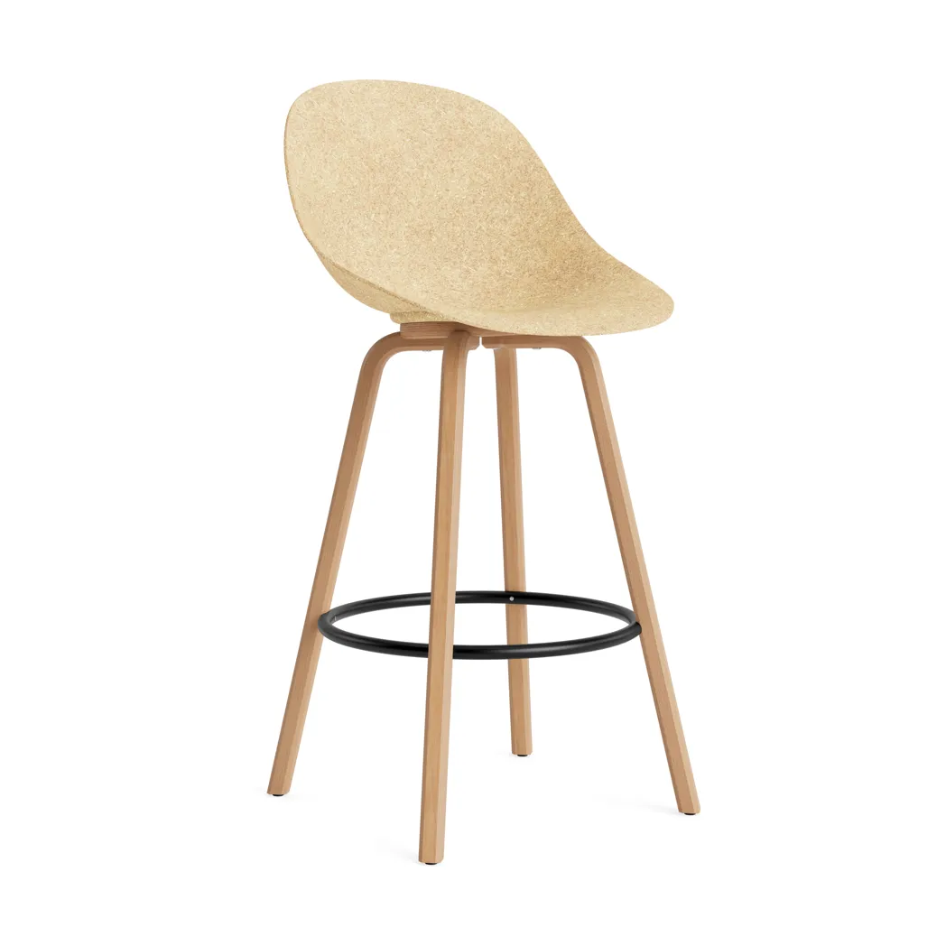Mat Bar Chair Barhocker 75 cm, Hemp-beech-black steel Normann Copenhagen