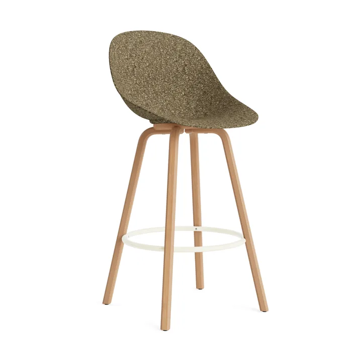 Mat Bar Chair Barhocker 75 cm - Seaweed-beech-cream steel - Normann Copenhagen