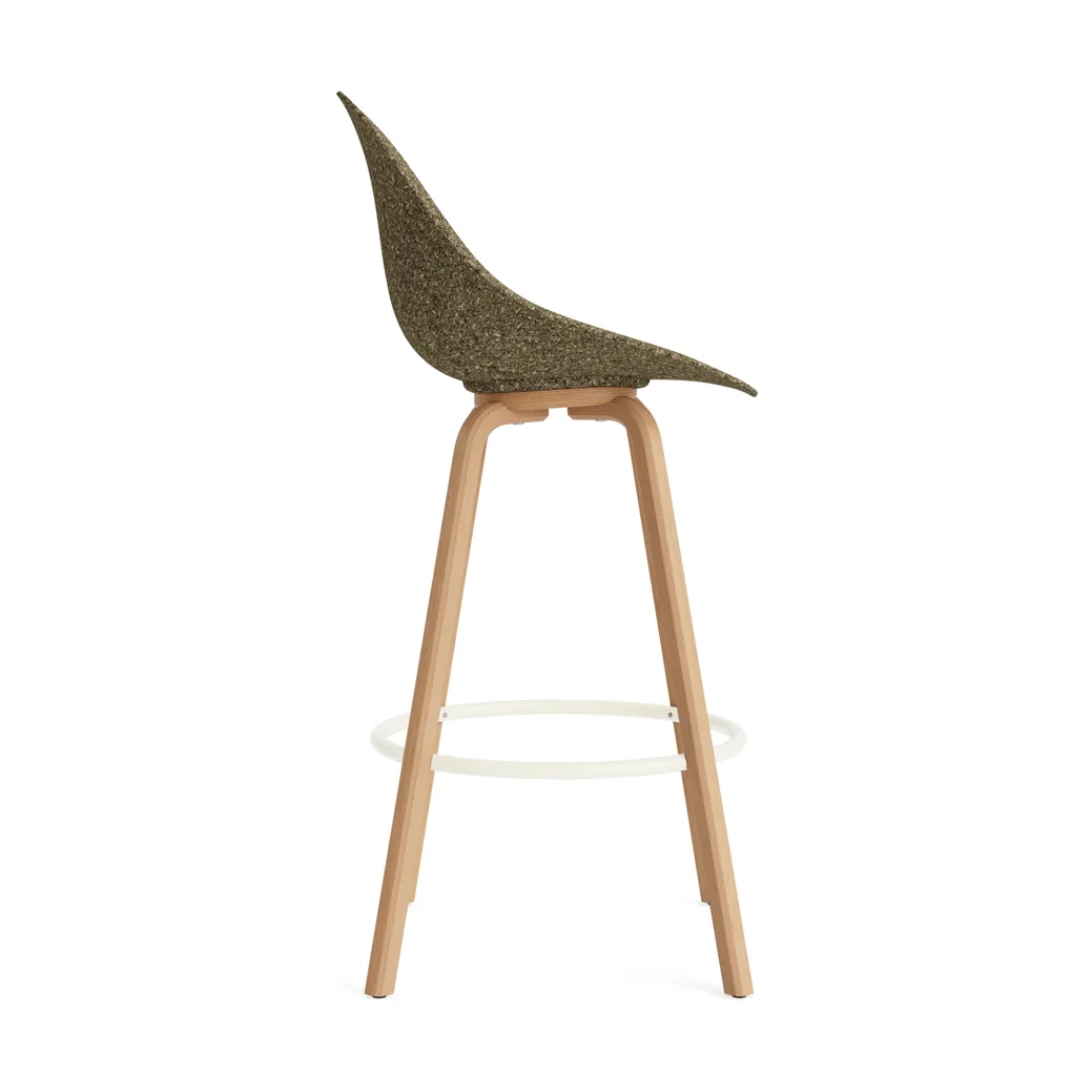Mat Bar Chair Barhocker 75 cm, Seaweed-beech-cream steel Normann Copenhagen