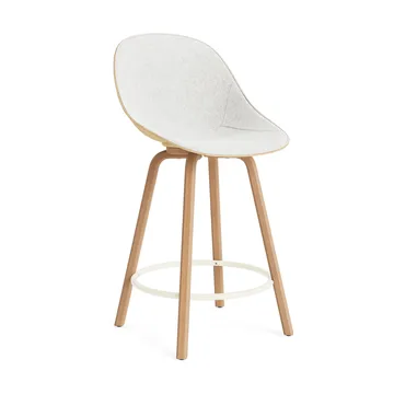 Mat Bar Chair Barhocker frontbezogen 65 cm - Hallingdal 110-hemp-beech-cream steel - Normann Copenhagen
