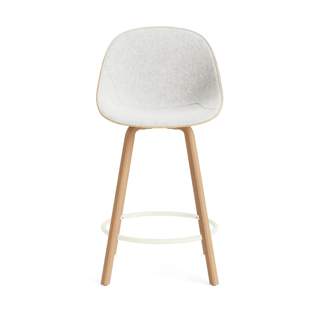 Mat Bar Chair Barhocker frontbezogen 65 cm, Hallingdal 110-hemp-beech-cream steel Normann Copenhagen
