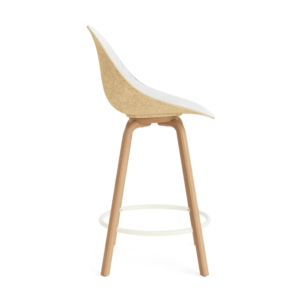 Mat Bar Chair Barhocker frontbezogen 65 cm, Hallingdal 110-hemp-beech-cream steel Normann Copenhagen