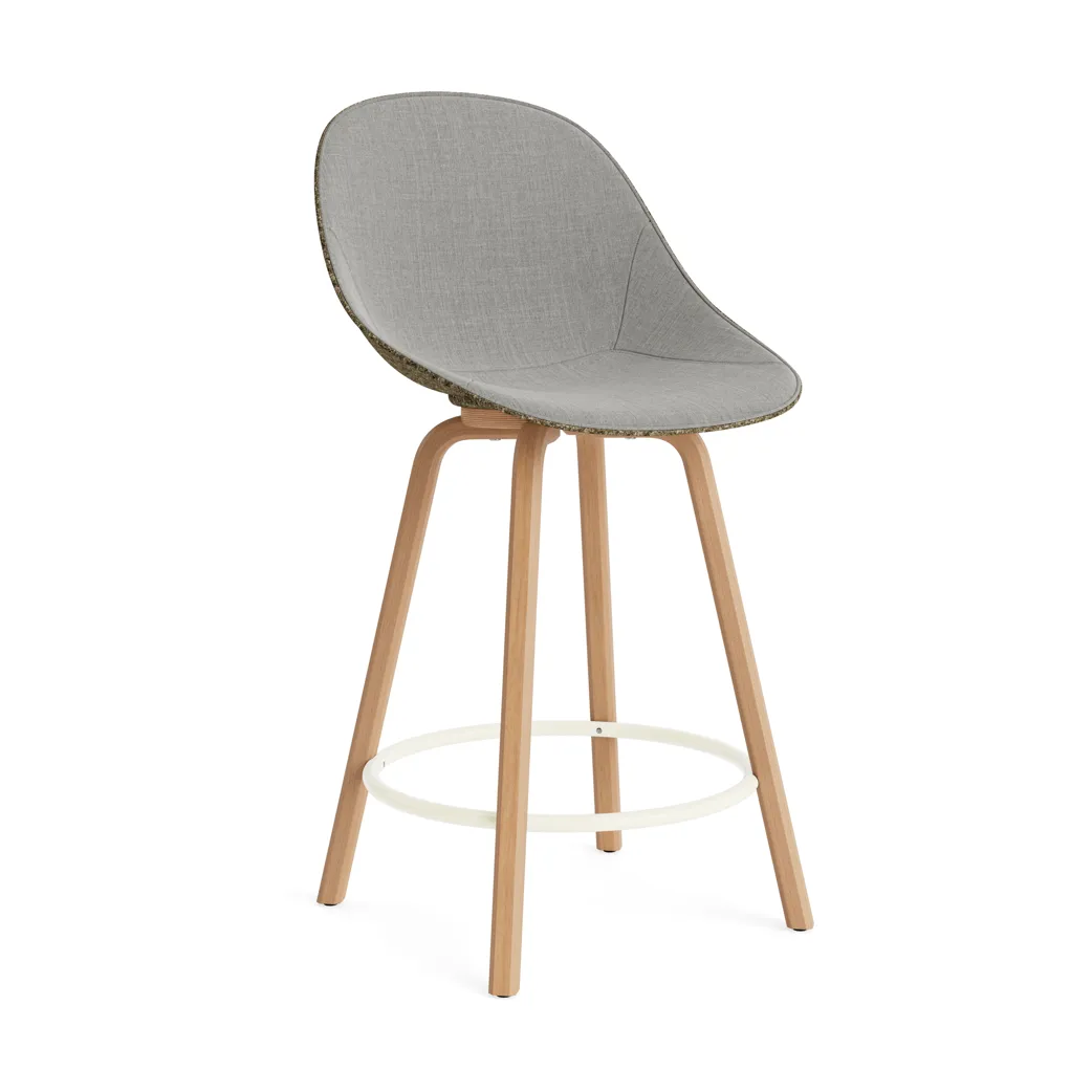 Mat Bar Chair Barhocker frontbezogen 65 cm, Remix 133-seaweed-beech-cream steel Normann Copenhagen