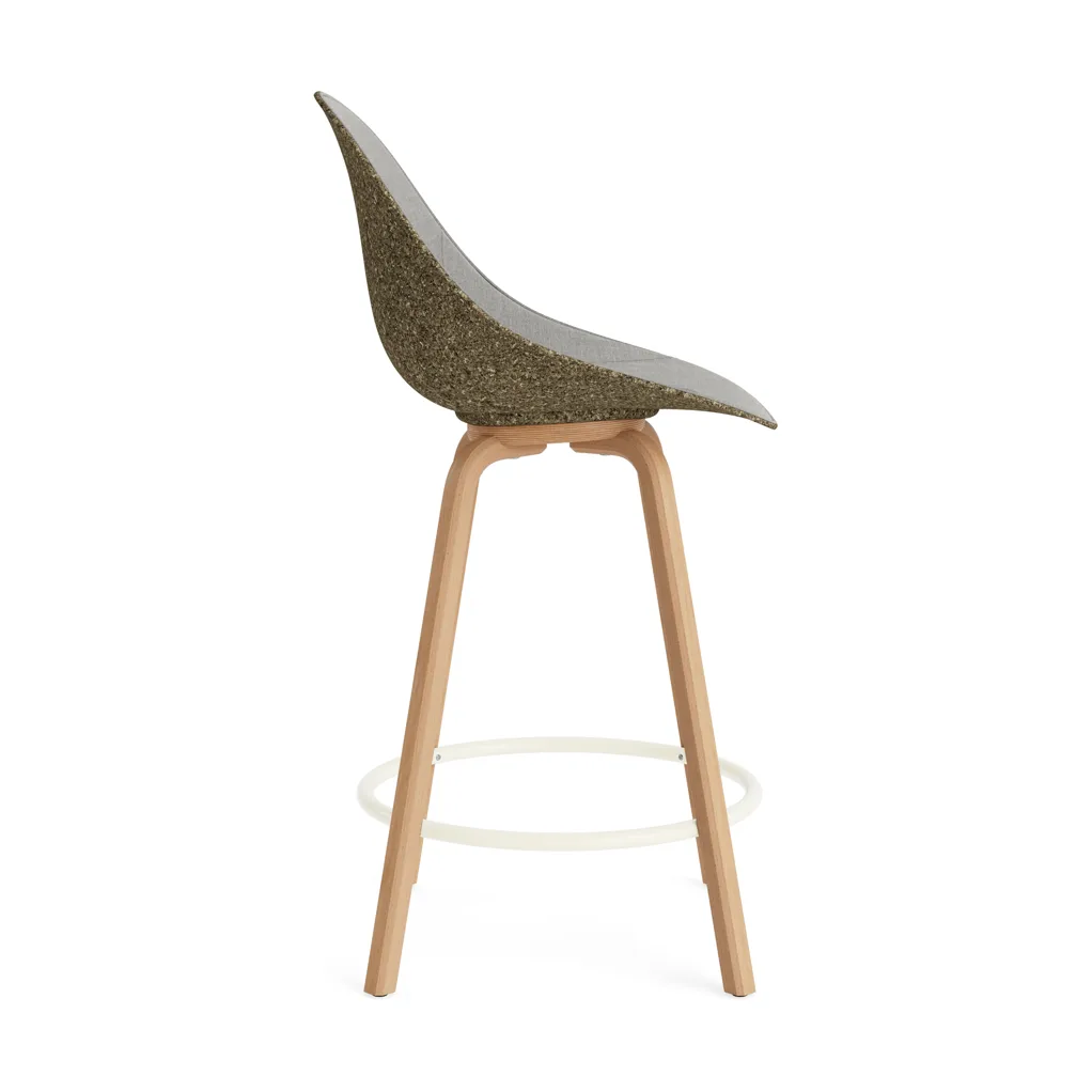 Mat Bar Chair Barhocker frontbezogen 65 cm, Remix 133-seaweed-beech-cream steel Normann Copenhagen