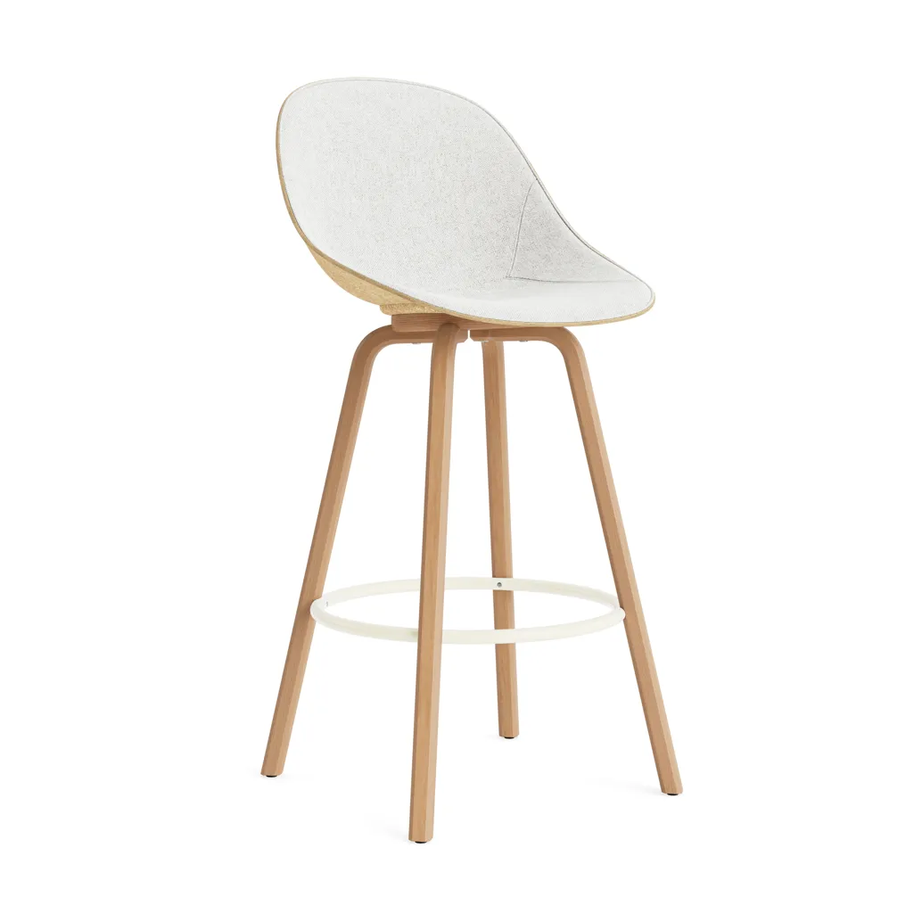 Mat Bar Chair Barhocker frontbezogen 75 cm, Hallingdal 110-hemp-beech-cream steel Normann Copenhagen