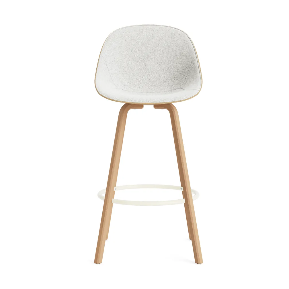 Mat Bar Chair Barhocker frontbezogen 75 cm, Hallingdal 110-hemp-beech-cream steel Normann Copenhagen