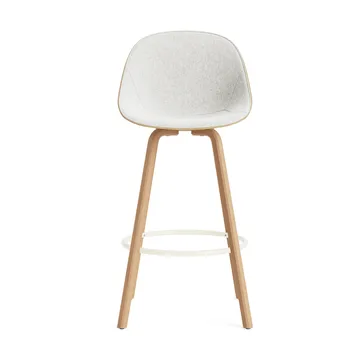 Mat Bar Chair Barhocker frontbezogen 75 cm - Hallingdal 110-hemp-beech-cream steel - Normann Copenhagen