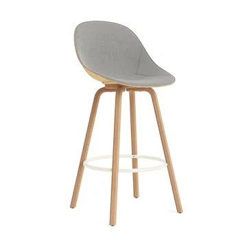 Mat Bar Chair Barhocker frontbezogen 75 cm - Remix 133-hemp-beech-cream steel - Normann Copenhagen