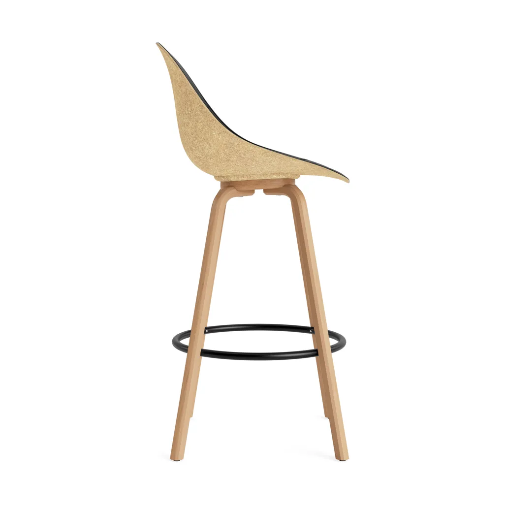 Mat Bar Chair Barhocker frontbezogen 75 cm, Ultra 41599-hemp-beech-black steel Normann Copenhagen