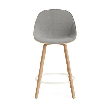 Mat Bar Chair Barhocker mit Vorderpolsterung, 65 cm - Remix 133-hemp-beech-cream steel - Normann Copenhagen