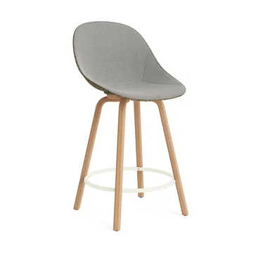 Mat Bar Chair Barhocker mit Vorderpolsterung, 65 cm - Remix 133-seaweed-beech-cream steel - Normann Copenhagen
