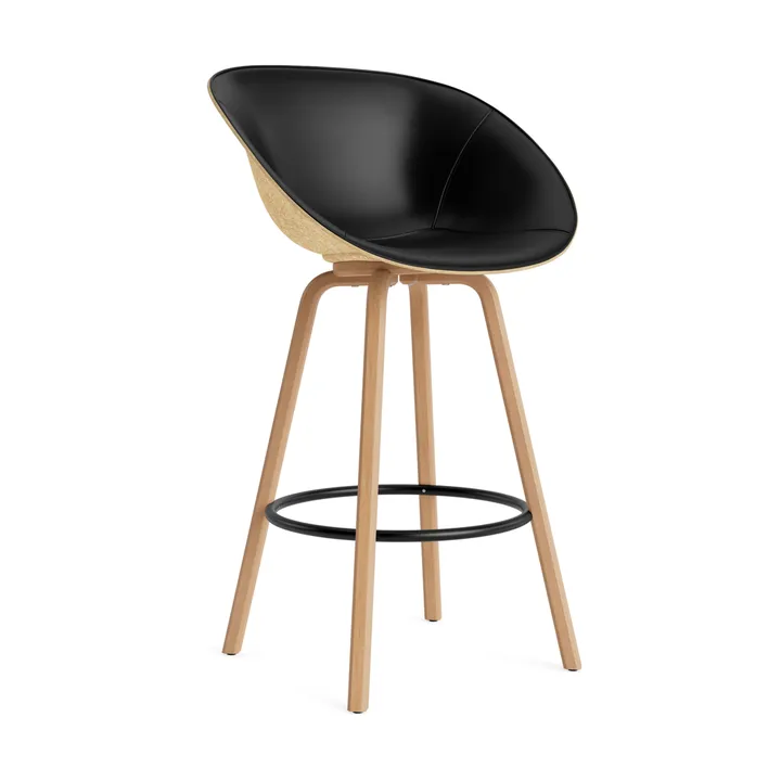 Mat Barhocker mit Vorderpolsterung, 75 cm - Ultra 41599-hemp-beech-black steel - Normann Copenhagen
