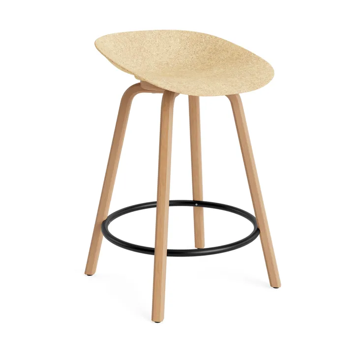 Mat Barstool Barhocker 65 cm - Hemp-beech-black steel - Normann Copenhagen