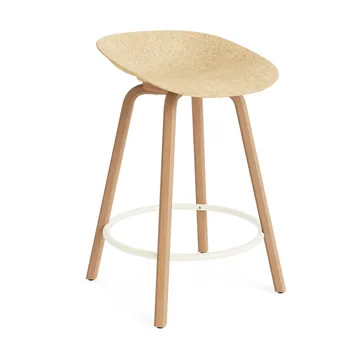 Mat Barstool Barhocker 65 cm - Hemp-beech-cream steel - Normann Copenhagen