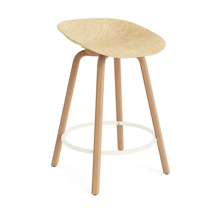 Mat Barstool Barhocker 65 cm - Hemp-beech-cream steel - Normann Copenhagen