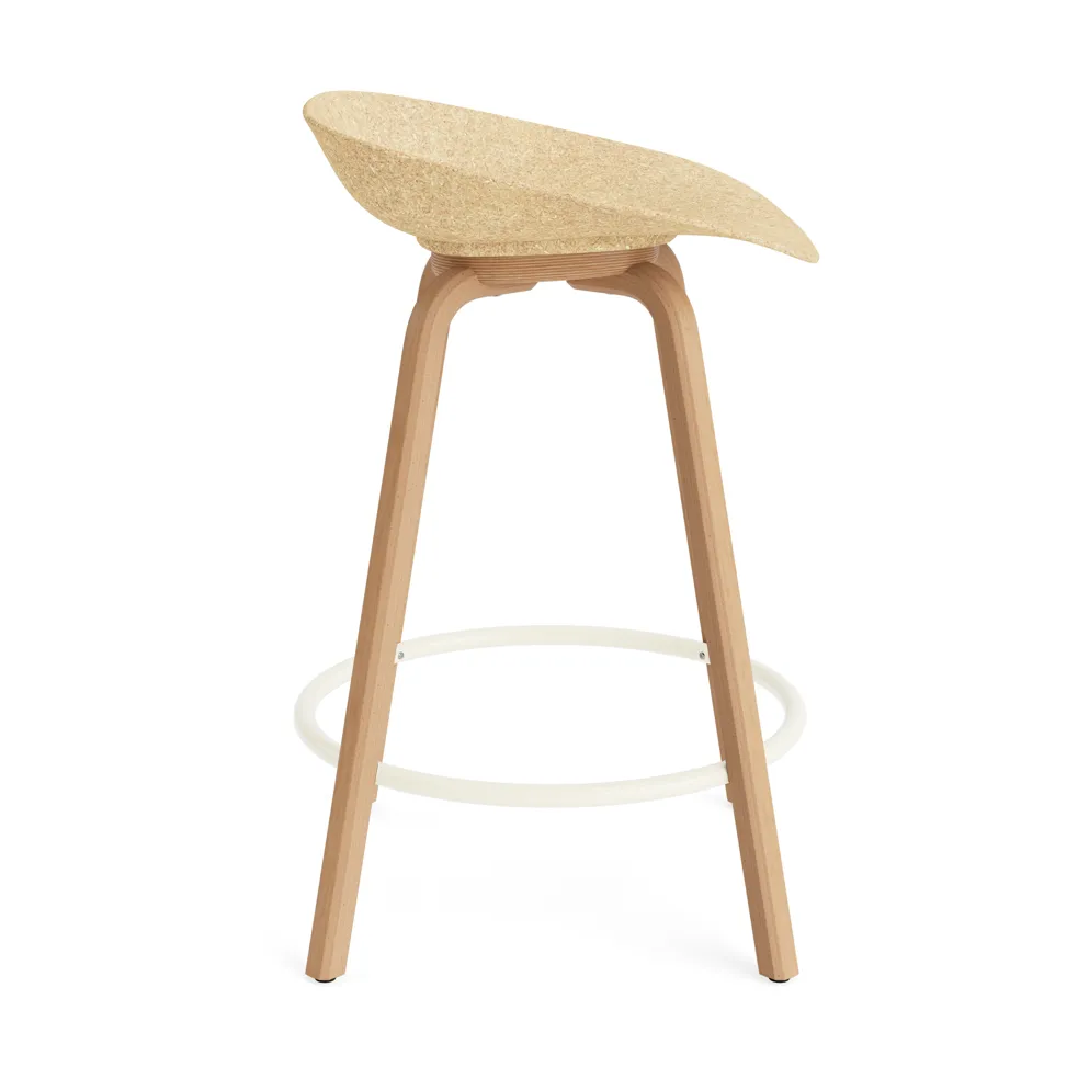 Mat Barstool Barhocker 65 cm, Hemp-beech-cream steel Normann Copenhagen