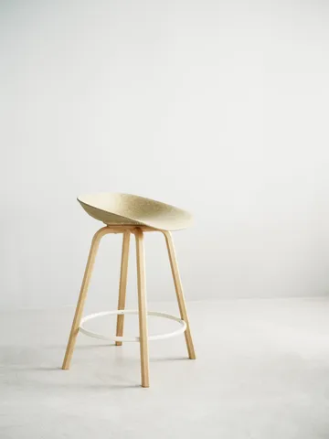 Mat Barstool Barhocker 65 cm - Hemp-beech-cream steel - Normann Copenhagen