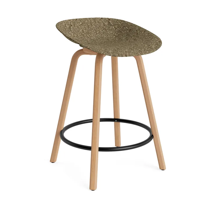 Mat Barstool Barhocker 65 cm - Seaweed-beech-black steel - Normann Copenhagen