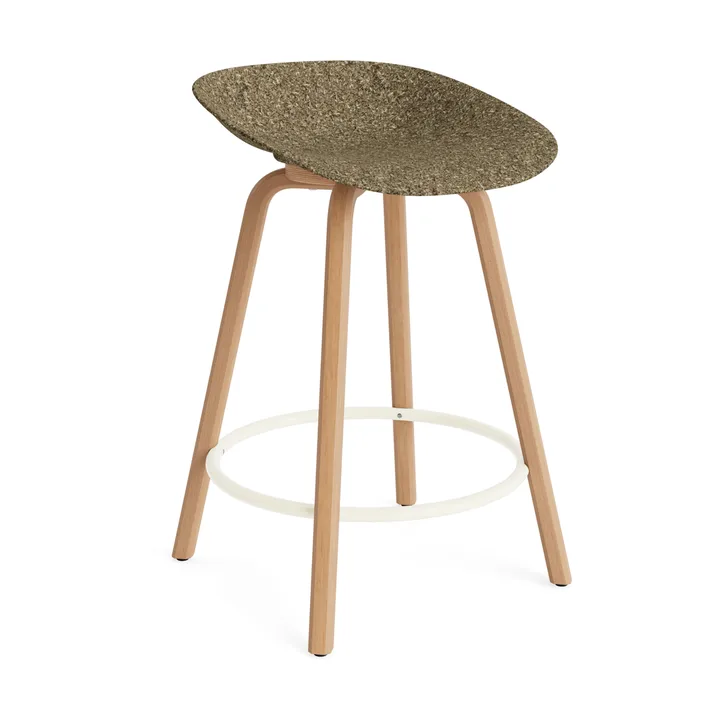 Mat Barstool Barhocker 65 cm - Seaweed-beech-cream steel - Normann Copenhagen
