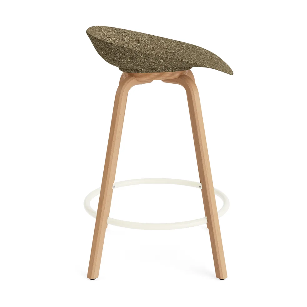 Mat Barstool Barhocker 65 cm, Seaweed-beech-cream steel Normann Copenhagen