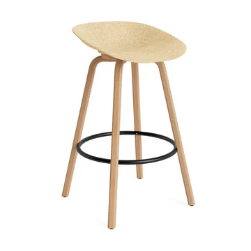 Mat Barstool Barhocker 75 cm - Hemp-beech-black steel - Normann Copenhagen