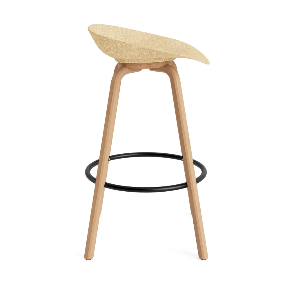 Mat Barstool Barhocker 75 cm, Hemp-beech-black steel Normann Copenhagen