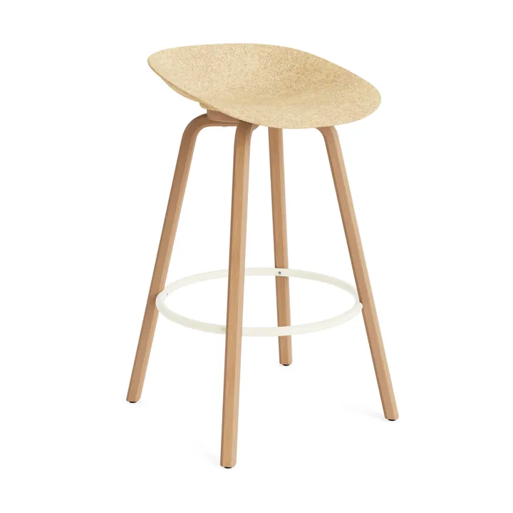 Mat Barstool Barhocker 75 cm - Hemp-beech-cream steel - Normann Copenhagen