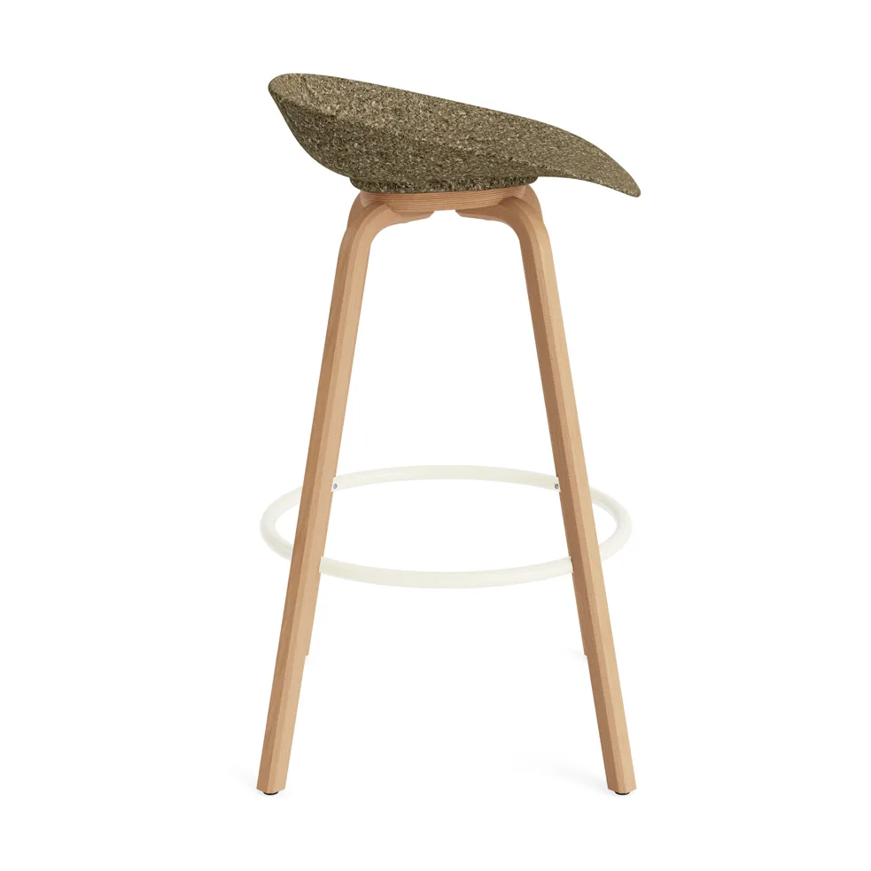 Mat Barstool Barhocker 75 cm, Seaweed-beech-cream steel Normann Copenhagen