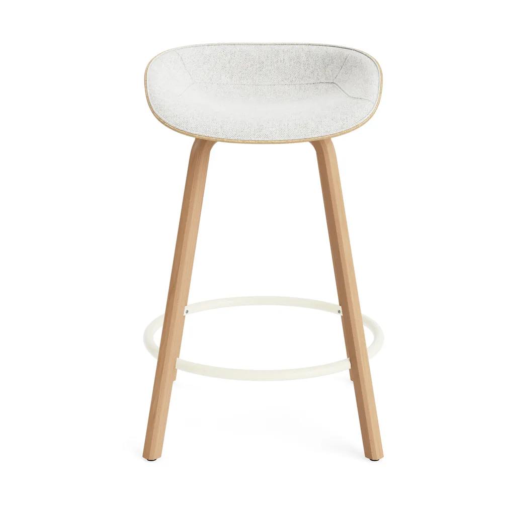 Mat Barstool Barhocker frontbezogen 65 cm, Hallingdal 110-hemp-beech-cream steel Normann Copenhagen