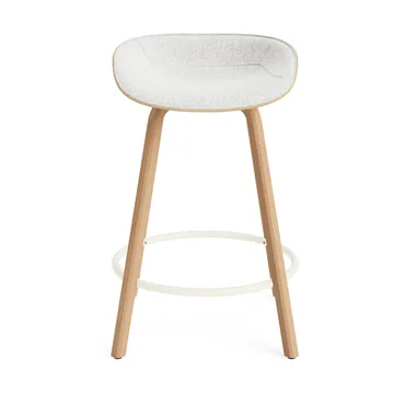 Mat Barstool Barhocker frontbezogen 65 cm - Hallingdal 110-hemp-beech-cream steel - Normann Copenhagen