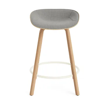 Mat Barstool Barhocker frontbezogen 65 cm - Remix 133-hemp-beech-cream steel - Normann Copenhagen