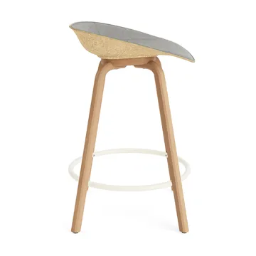 Mat Barstool Barhocker frontbezogen 65 cm - Remix 133-hemp-beech-cream steel - Normann Copenhagen