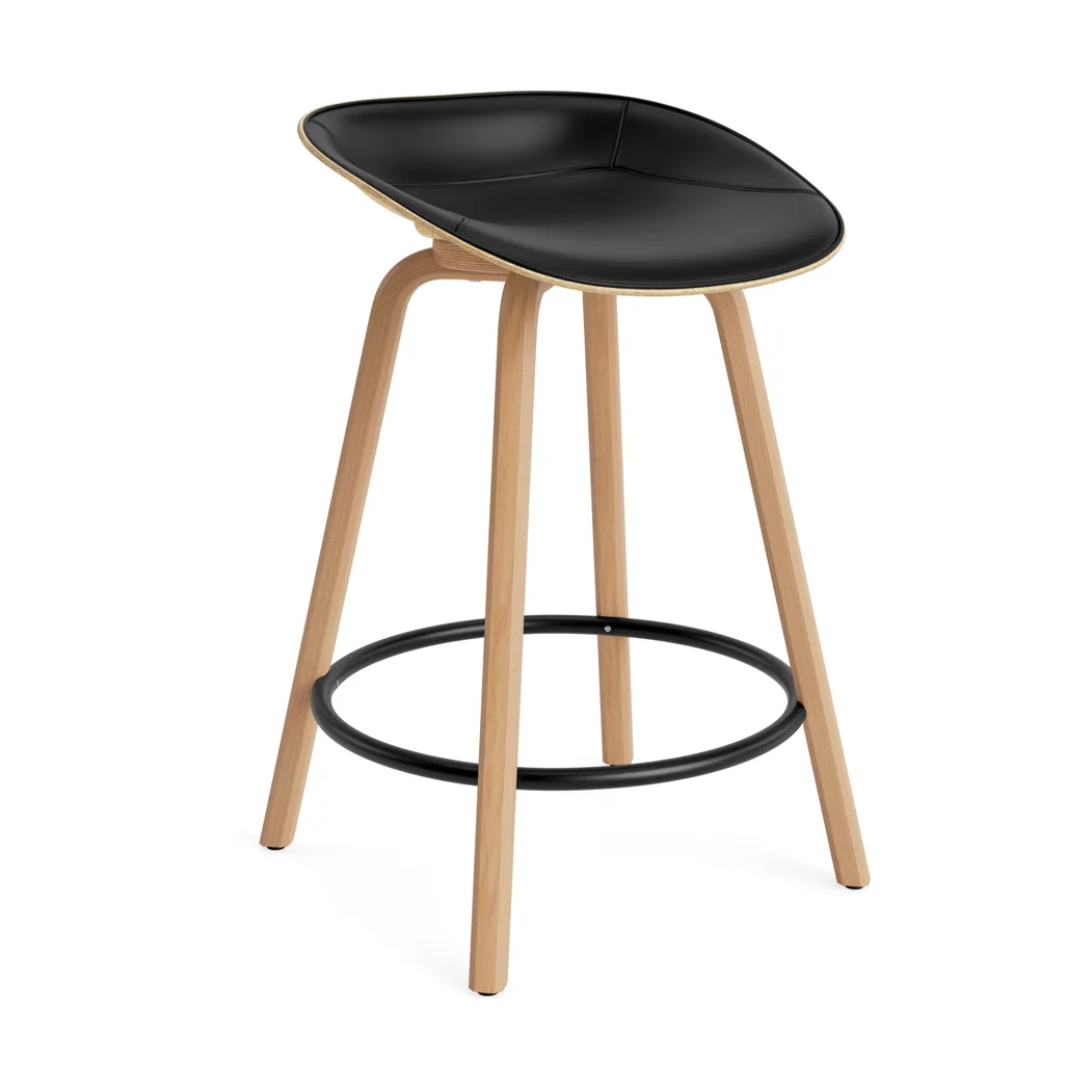 Mat Barstool Barhocker frontbezogen 65 cm, Ultra 41599-hemp-beech-black steel Normann Copenhagen