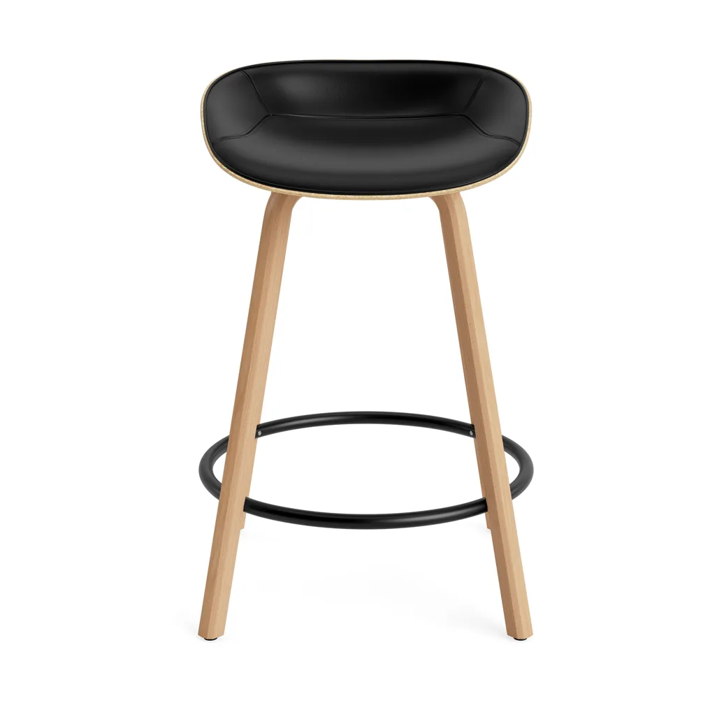 Mat Barstool Barhocker frontbezogen 65 cm, Ultra 41599-hemp-beech-black steel Normann Copenhagen