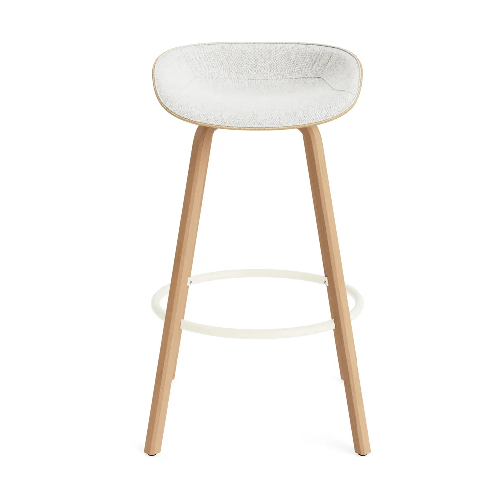 Mat Barstool Barhocker frontbezogen 75 cm, Hallingdal 110-hemp-beech-cream steel Normann Copenhagen