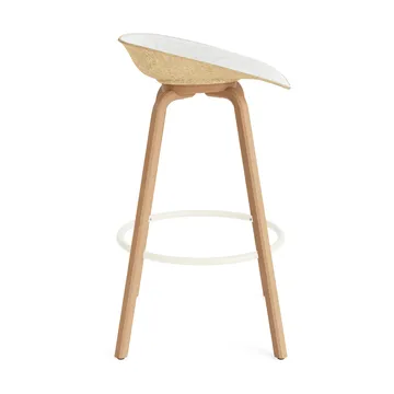 Mat Barstool Barhocker frontbezogen 75 cm - Hallingdal 110-hemp-beech-cream steel - Normann Copenhagen