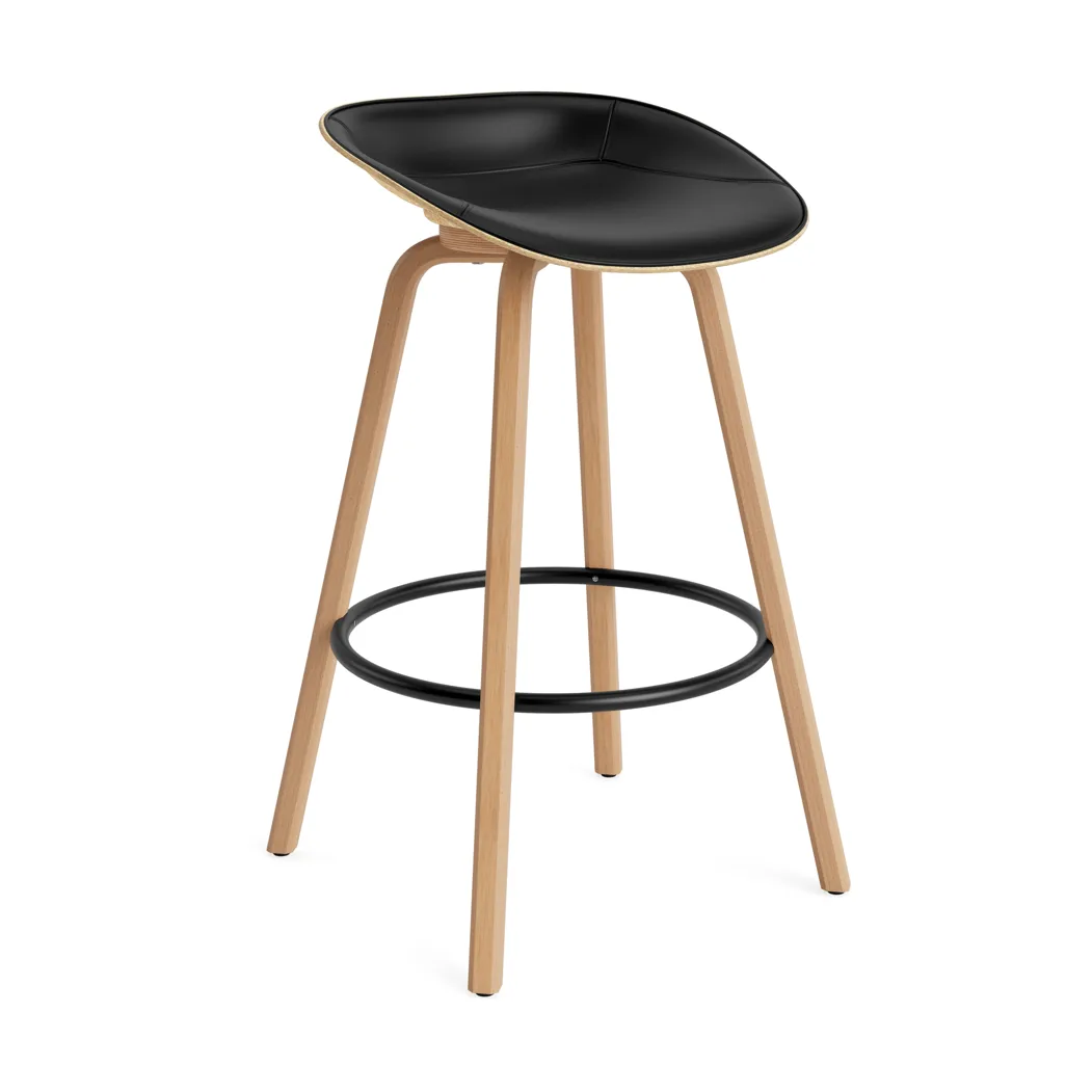 Mat Barstool Barhocker frontbezogen 75 cm, Ultra 41599-hemp-beech-black steel Normann Copenhagen