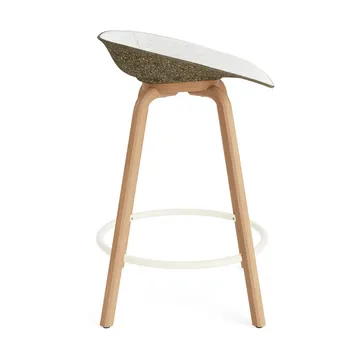 Mat Barstool Barhocker mit Vorderpolsterung, 65 cm - Hallingdal 110-seaweed-beech-cream steel - Normann Copenhagen