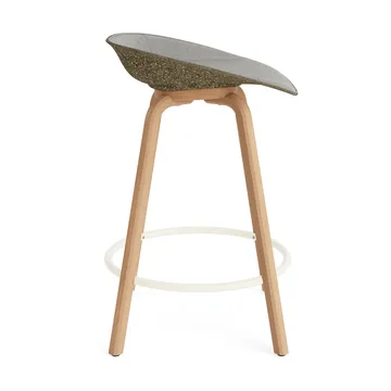 Mat Barstool Barhocker mit Vorderpolsterung, 65 cm - Remix 133-seaweed-beech-cream steel - Normann Copenhagen