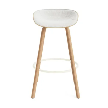 Mat Barstool Barhocker mit Vorderpolsterung, 75 cm - Hallingdal 110-hemp-beech-cream steel - Normann Copenhagen