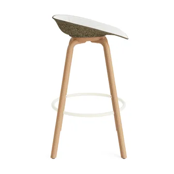 Mat Barstool Barhocker mit Vorderpolsterung, 75 cm - Hallingdal 110-seaweed-beech-cream steel - Normann Copenhagen
