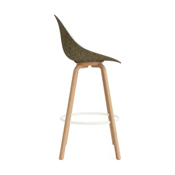 Mat Barstool Barhocker mit Vorderpolsterung, 75 cm - Hallingdal 110-seaweed-beech-cream steel - Normann Copenhagen