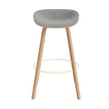 Mat Barstool Barhocker mit Vorderpolsterung, 75 cm - Remix 133-hemp-beech-cream steel - Normann Copenhagen